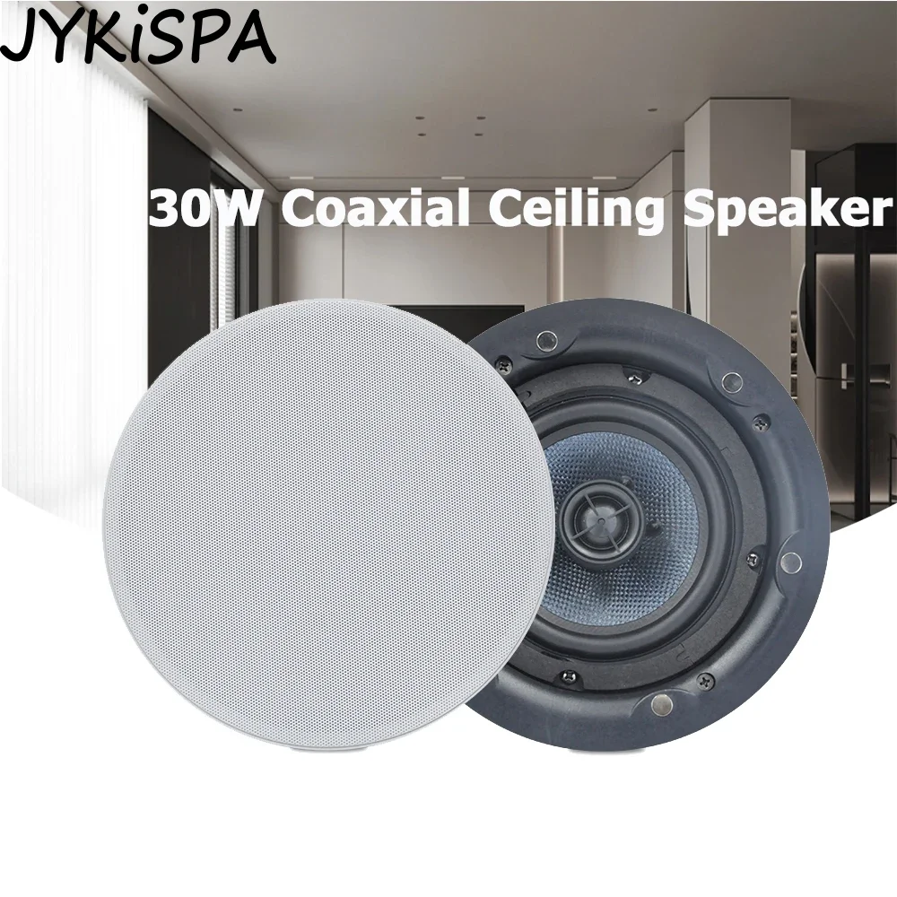 

Home Theater Coaxial Ceiling Speaker 5.25inch 30W Frameless Recessed Passive Loudspeaker Background Music System for Bathroom