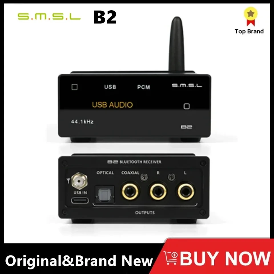 SMSL B2 Bluetooth5.1 Audio Reciever Converter USB DAC CS43131 Decoding High Gain Bluetooth LDAC SBC AAC APTX/HD apXT_LL aptX