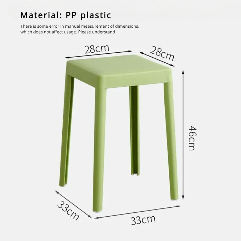 Plastic Stool  Household Living Room Chairs  Thickened Dining Table  High Chair Rubber Stool  Extra Thick Square Stool