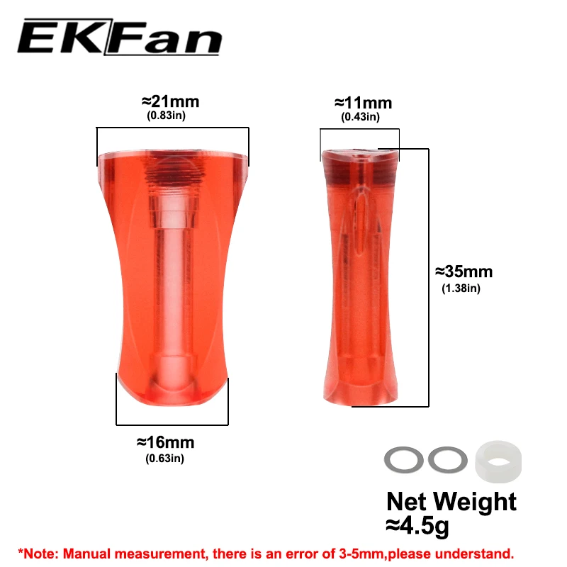 EKFan 1 Stück Ultraleichter MINI Angelrollenknopf aus Acryl für A/S/D mit 7*4*2,5mm Lager, DIY-Teile für Spinn- und Baitcasting-Angelrollen – Detail 1