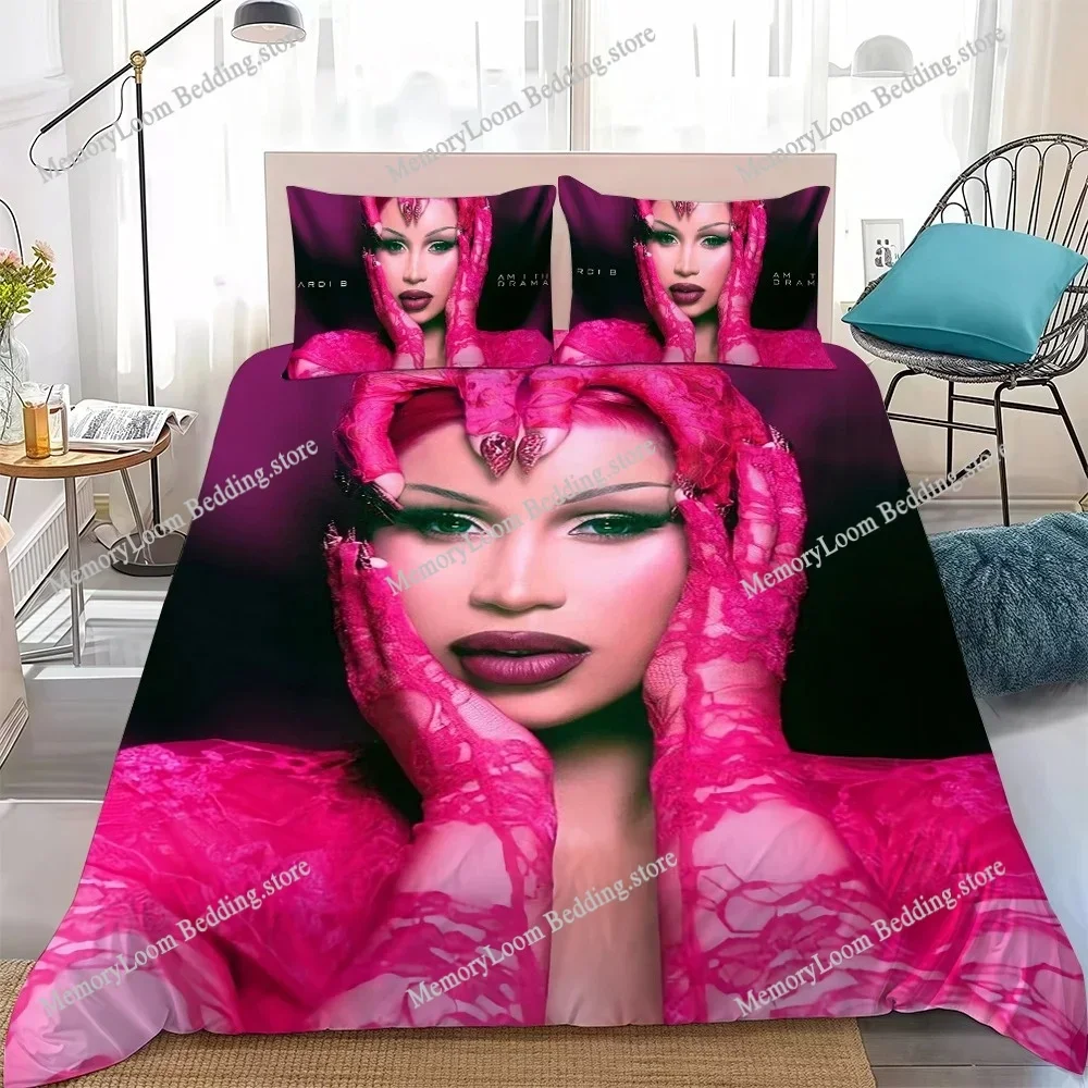 

Singer C-Cardi B Am I the Drama Duvet Cover Set Home Style Bedding Soft Laundry Cotton Bed Student Dormitory Gift Home Textile