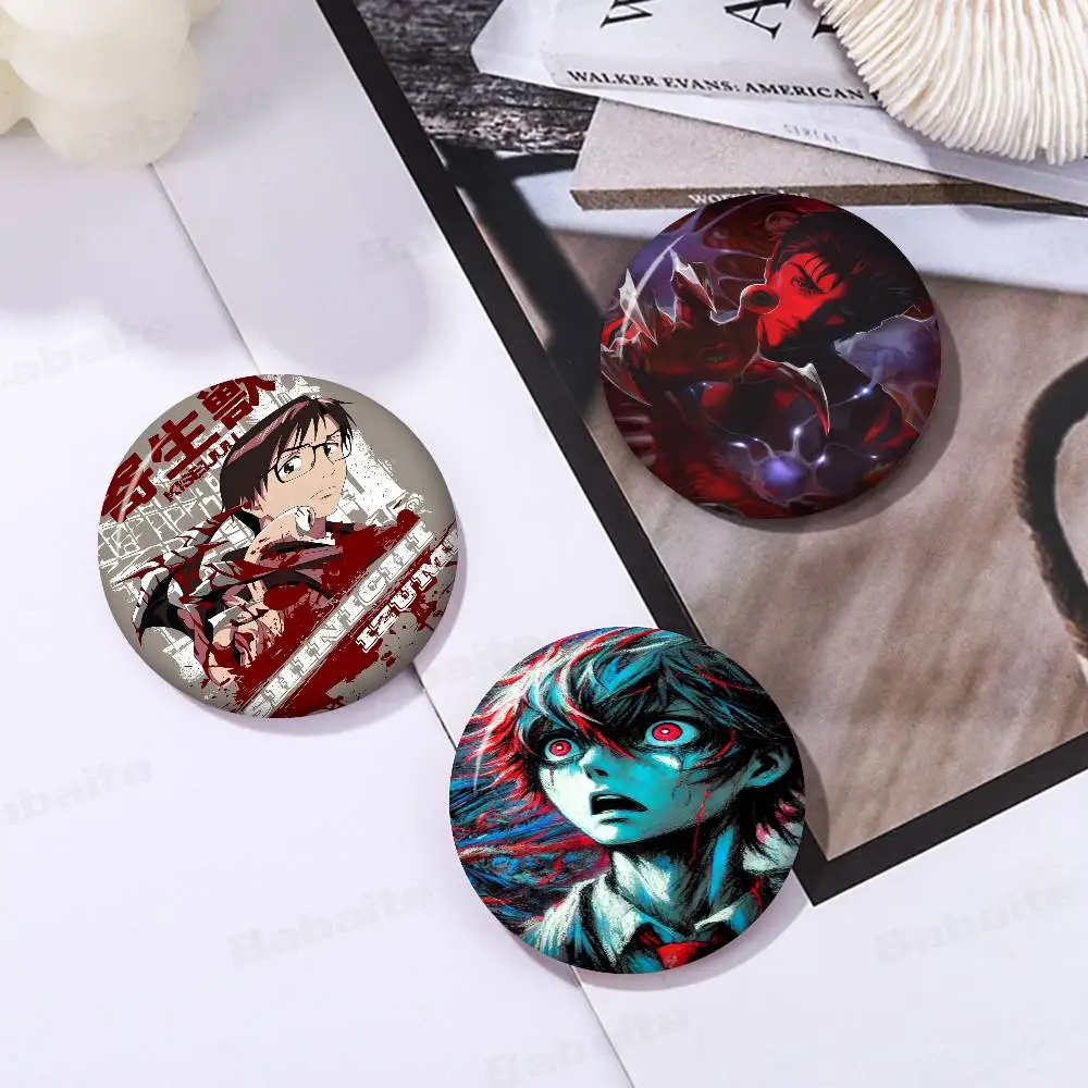 

Japanese Anime Parasytes 58mm Cute Series Pins Funny Badge Interesting Cartoon Animals Brooches Backpack Clothes Gift Accessory