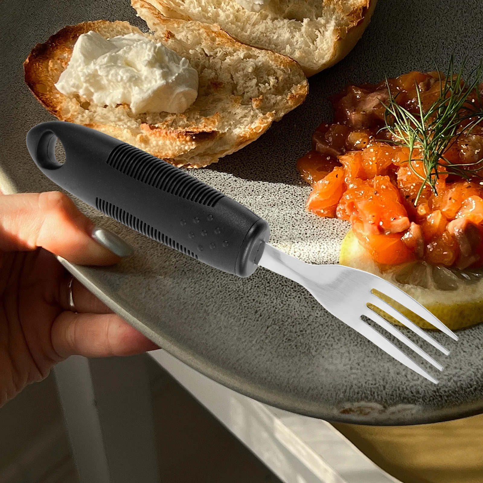 

1Set Portable Non-Slip Elderly Tableware Anti-Shake Adaptive Utensils for Disabled Adults Arthritis Aid for Living