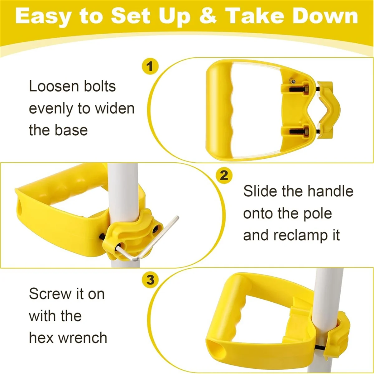 Accessorio per maniglia per strumento per risparmio posteriore da 2 pezzi, attacco ergonomico per pala o rastrello per risparmiare manodopera, impugnatura per impugnatura per strumento