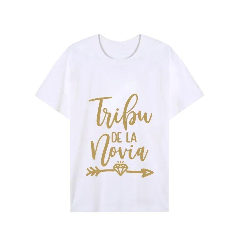 Spanyol nyelv tribu Delaware Lá novia Nők trička esküvői Házityúk Muri Félfogadás tshirt tops bachelorette Félfogadás Koszorúlány Lá novia camiseta mujer