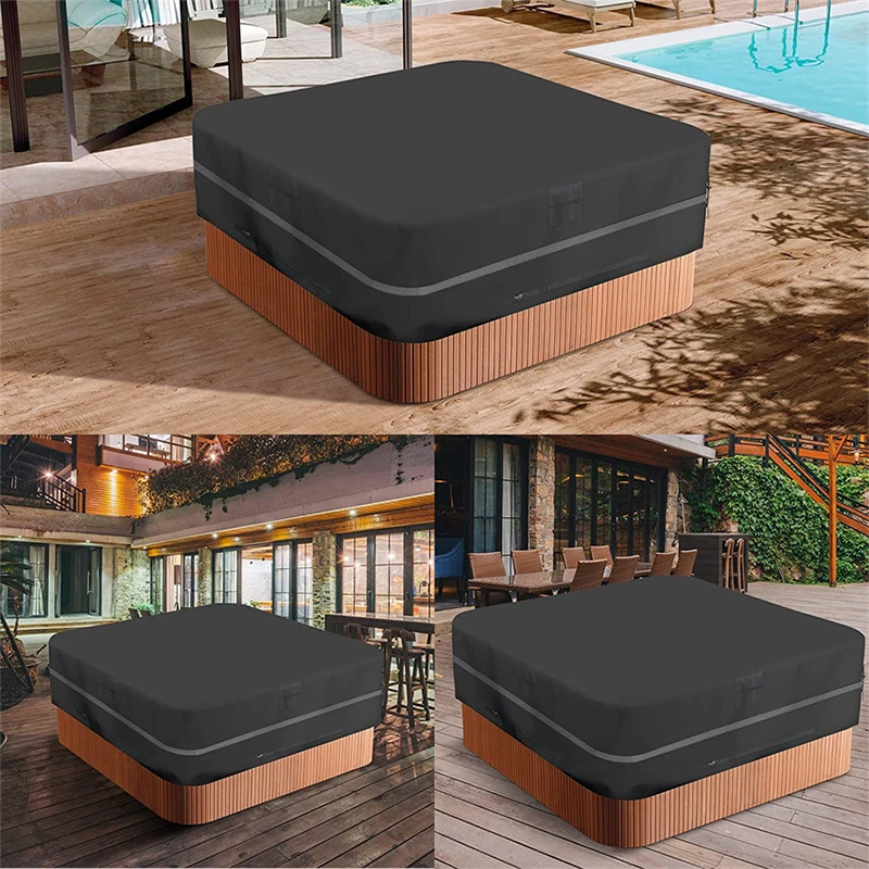 Imagem -05 - Universal Hot Tub Dust Cover 210d Waterproof Oxford Bathtub Cover Furniture Protector Dust Cover Outdoor Sunshade Spa Pool Cover