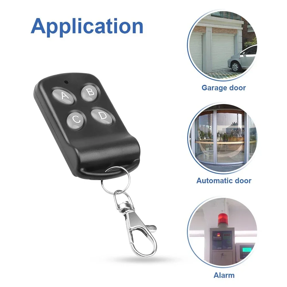 433MHz Door Remote Control Cloning Duplicator Key Fob A Distance 4 Channel Remote Control Clone Fixed Code For Gate Garage Door