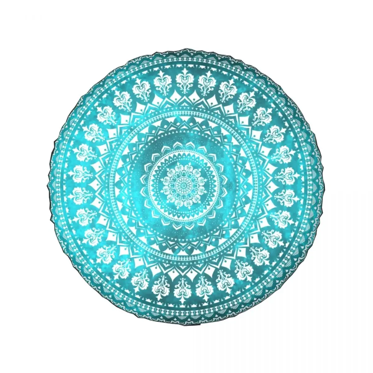 Mandala Turquoise Spare Tire Cover for Jeep Mitsubishi Pajero Floral Pattern SUV RV Camper Car Wheel Protectors Accessories