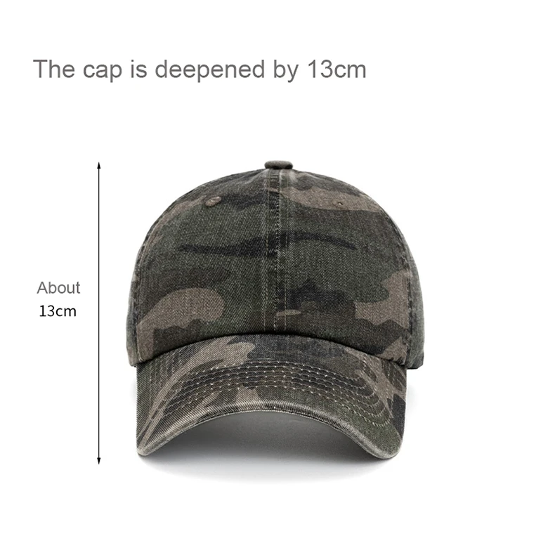 Baseballkappe mit individuellem Logo und Camouflage-Muster für Männer und Frauen, bestickte Unisex-Sommerkappe, DIY-Sonnenhut, verstellbar – Detail 4