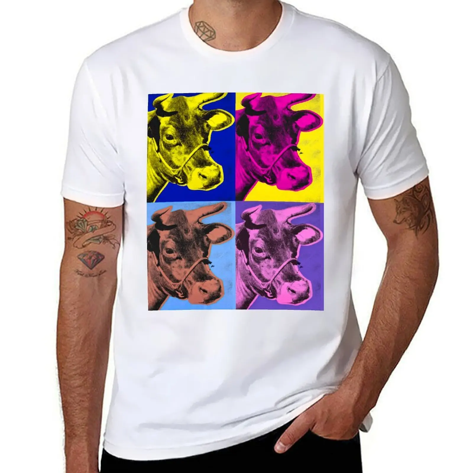 

COWS 4 T-Shirt man graphic t shirt t shirts for man cotton soft T-Shirt