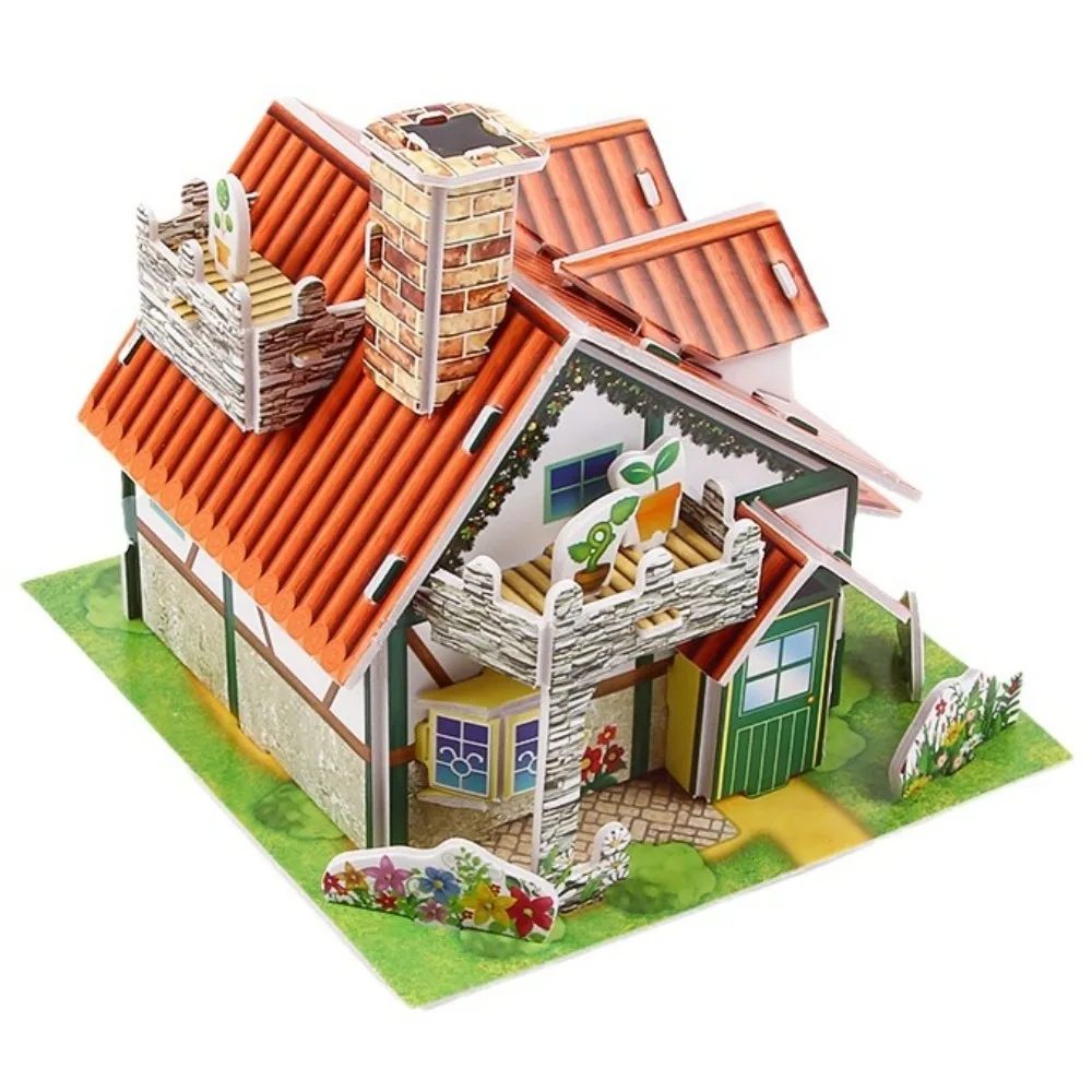 

New Paper House Model Puzzle 3D Handmade Puzzle Model Early Education Children's Toys Jigsaw Puzzles Kids