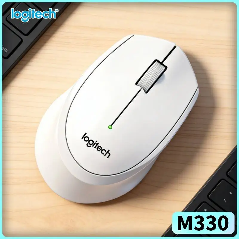 Logitech M330 Silent Plus Wireless Mouse 2.4G USB Receiver Ergonomic Shape Gentle Firm for Desktop Office Laptop Desk