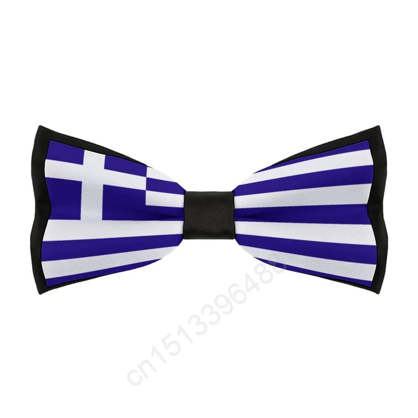 

Мужской галстук-бабочка с греческим флагом, из полиэстера