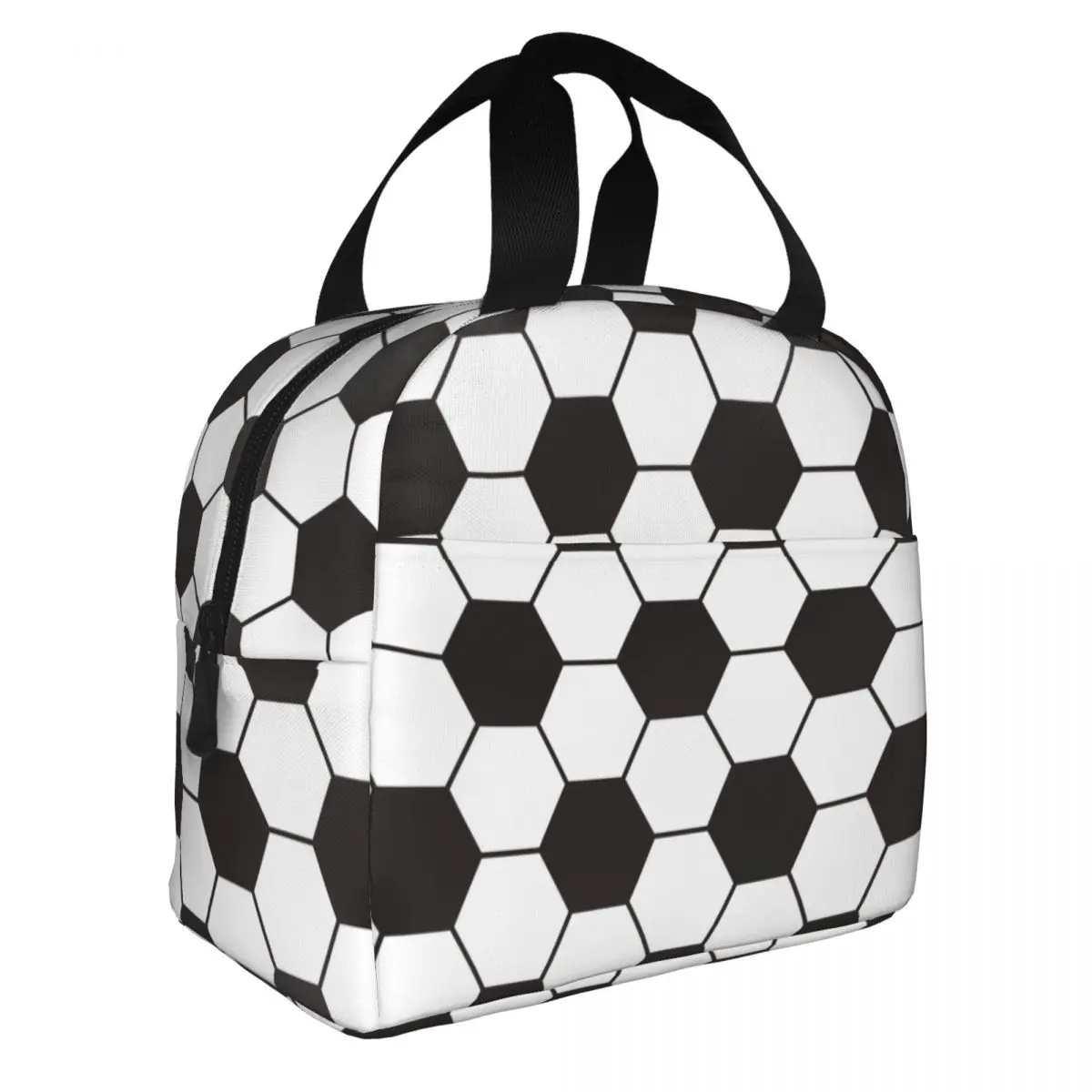 Classic Football Insulated Lunch Bags Cooler Bag Lunch Container Soccer Balls Sports High Capacity Lunch Box Tote Outdoor