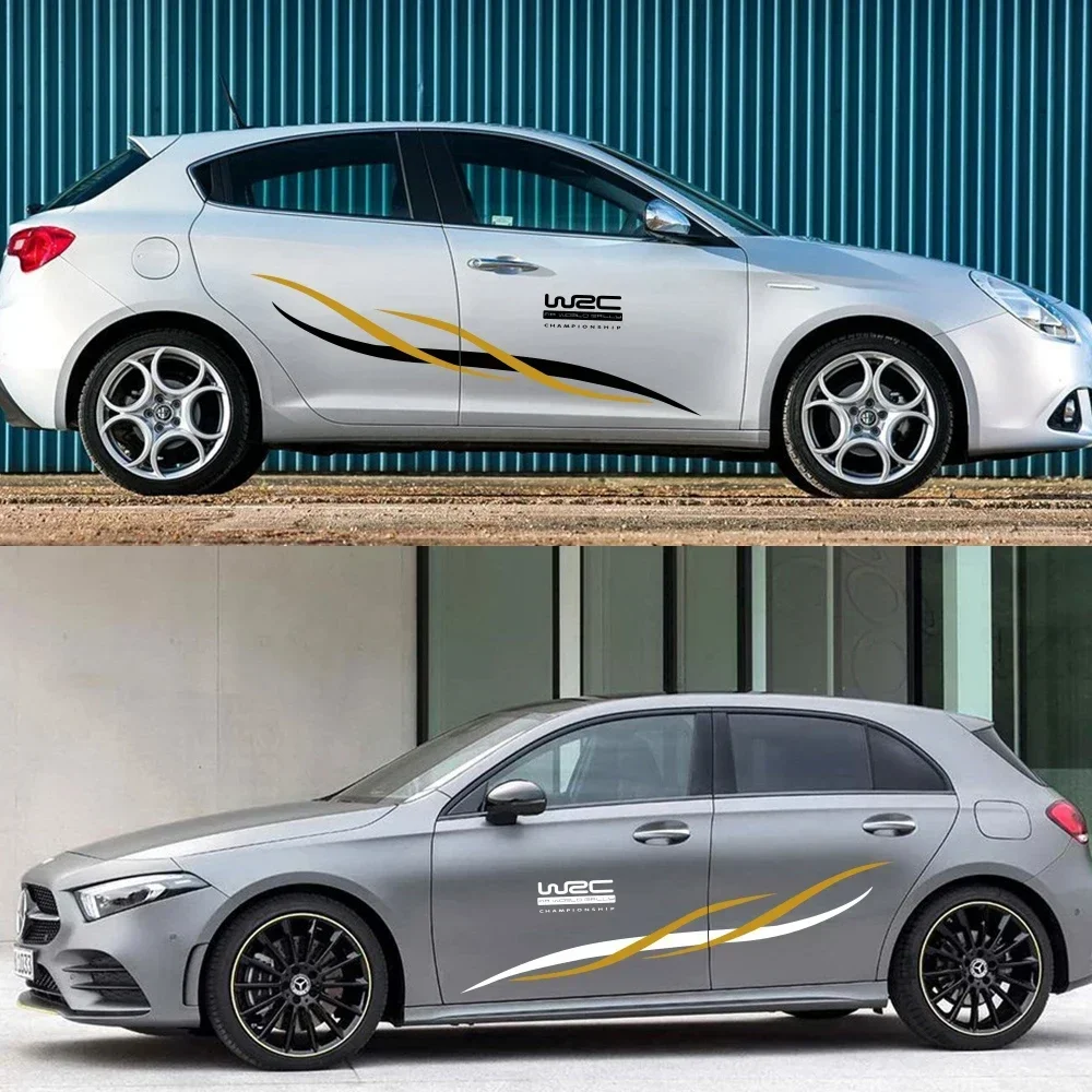 2pcs Car Side Door Stickers Vinyl Decals Auto Tuning Accessories For Audi BMW Ford Volkswagen Toyota Renault Peugeot Mercedes