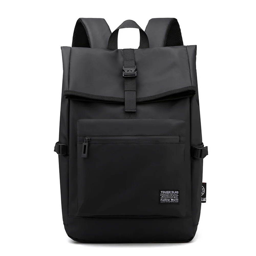CFUN YA Men Oxford Fabric Backpack with Buckle Flap Padded Shoulder Straps Front Zip Pocket and Side Pockets for Daily Travel