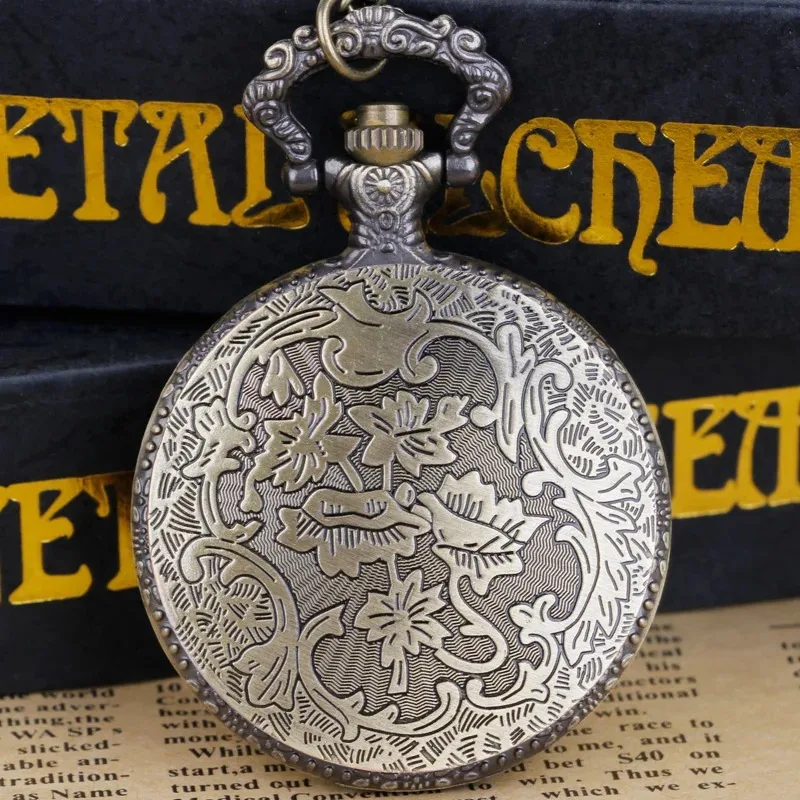 Montre de poche à Quartz pour hommes et femmes, Vintage, éléphant en relief, squelette arabe, cadran numérique, Steampunk, collier, pendentif de synchronisation, cadeaux