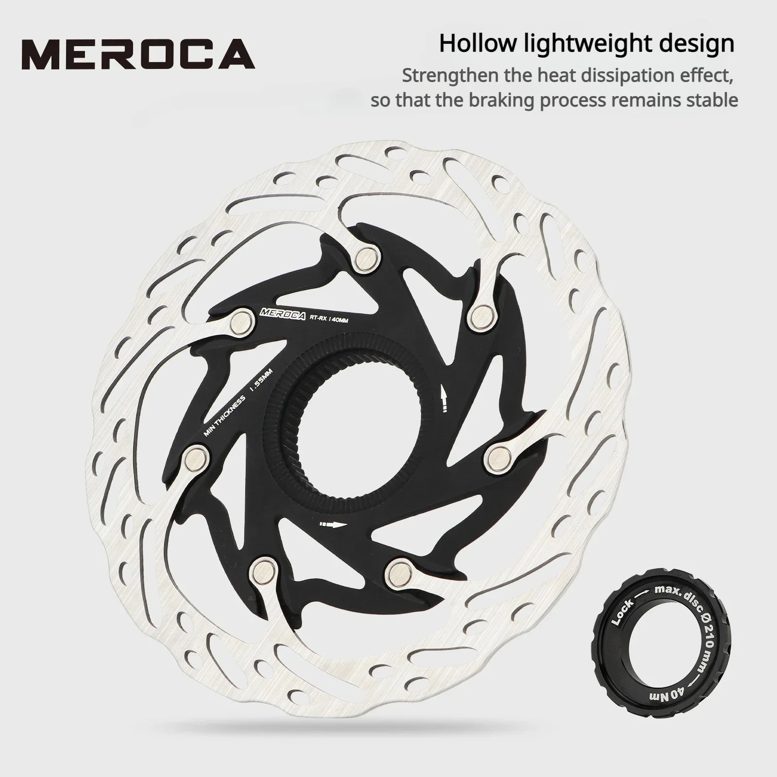 MEROCA Rt-rx Mountain Bike Center Lock Disc Brake Rotor 140mm 160mm Ultra-light Heat Dissipation Bicycle Disc Brake Rotor