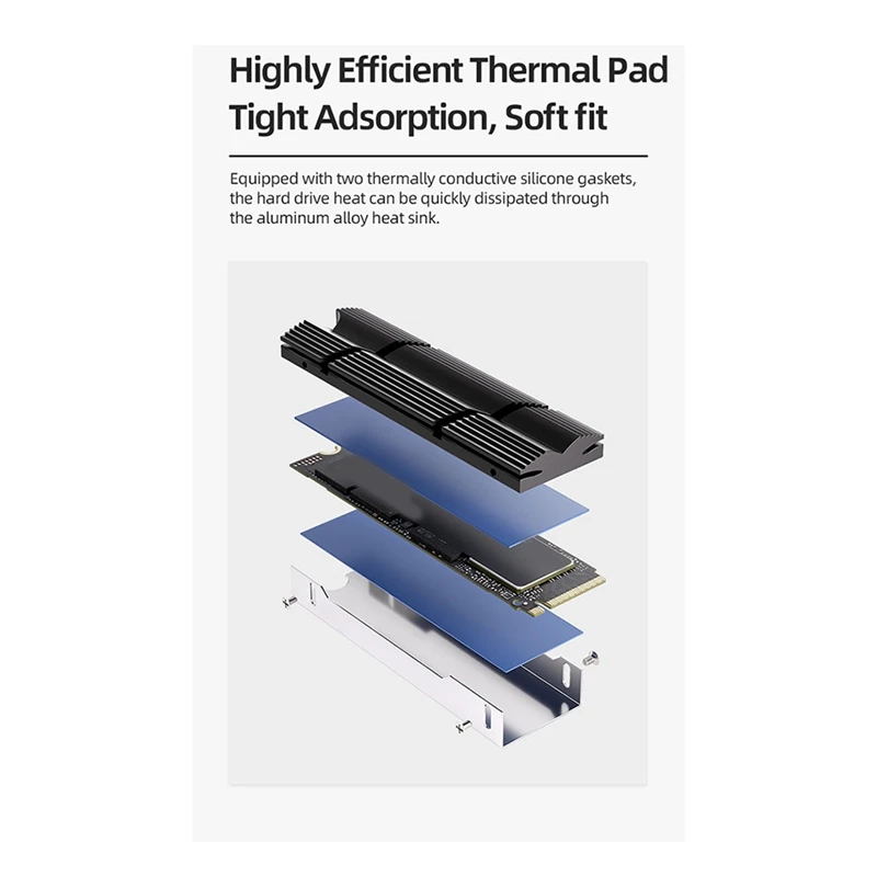 M.2 2280 SSD بالوعة الحرارة على الوجهين TEUCER للكمبيوتر / PS5 M2-9 مع وسادة حماية من السيليكون الحراري مبدد حرارة الحالة الصلبة