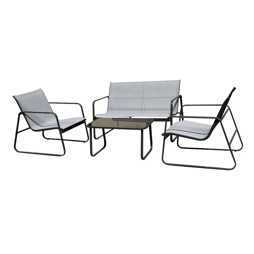 Metal frame living room table and chair sofa set garden outdoor furniture set