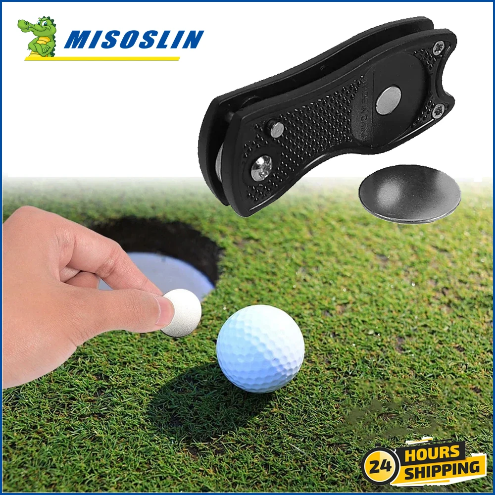 Składane narzędzie do naprawy rowków golfowych z środkiem do czyszczenia rowków Putting Green Fork Golfs Training Aids Akcesoria do narzędzi do piłek golfowych