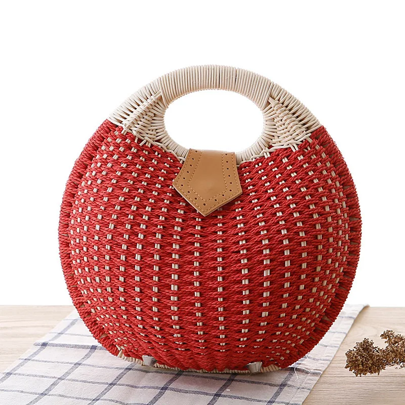 2024 New Fashion Shell Handbag Personalized Cute Vacation Woven Bag Grass Woven Bag Woven Women's Bag Casual Bag Ladies Handbags