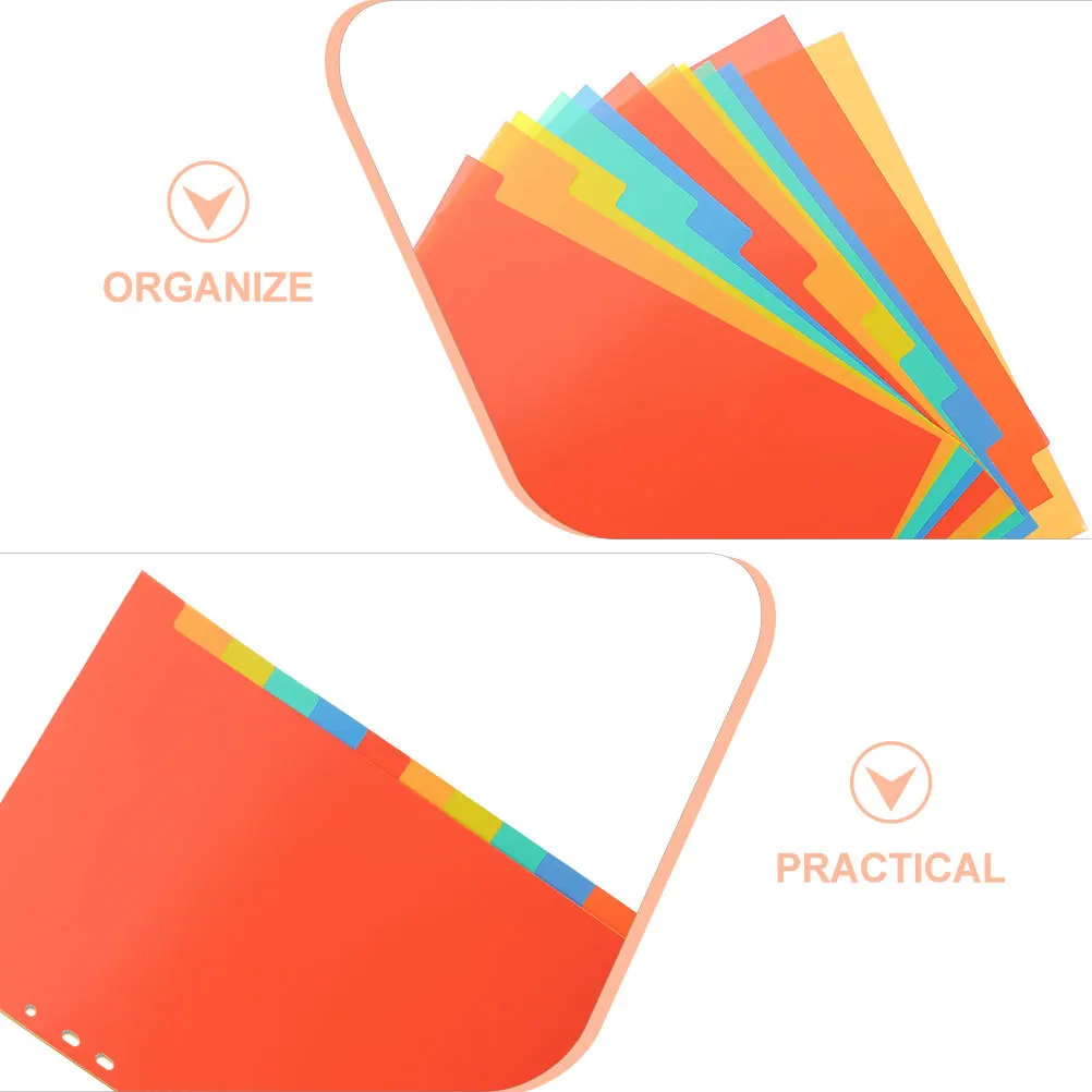 แผ่นแบ่งแฟ้มสี 3 ชุด ทำจากพีวีซี สำหรับจัดระเบียบสมุดโน้ต แฟ้มเอกสาร แฟ้มจัดเก็บเอกสาร ขนาด A4