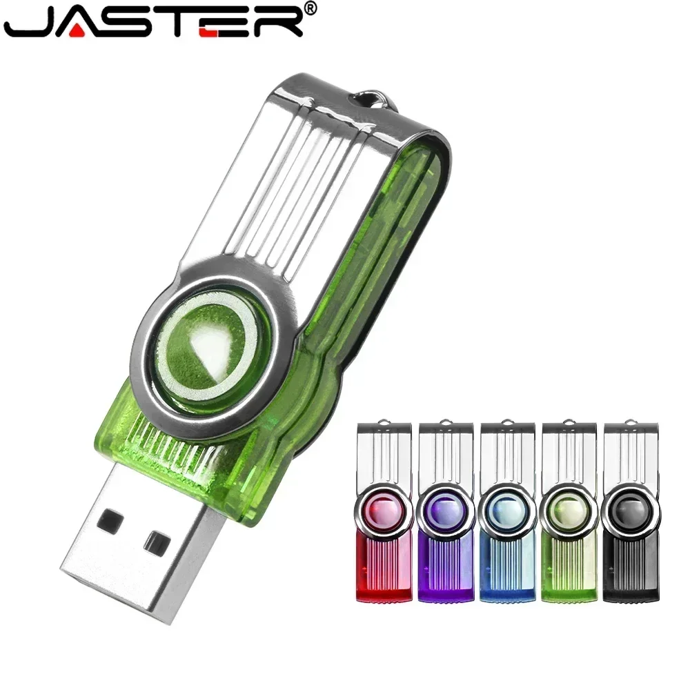 JASTER High Speed Capacity USB Flash Drive 128GB 64GB Black Plastic Pen Drive Rotatable Waterproof Memory Stick Free Keychain