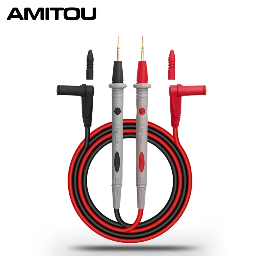 AMITOU 1000V 20A Soft Universal Wire Pen Cable 1 Pair Needle Test Lead Probe for Professional Digital Multimeter Eletrician Tool