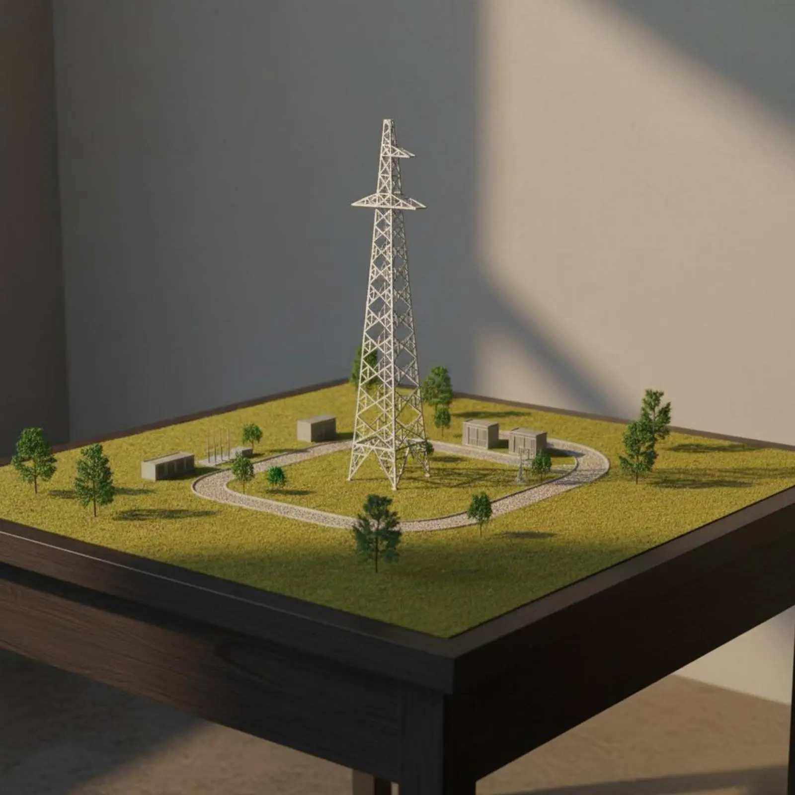 3 Pieces Electricity Pylon Model True to Scale Power Pylon Model Utility Structure CNC Engraved Display Piece for Training Room