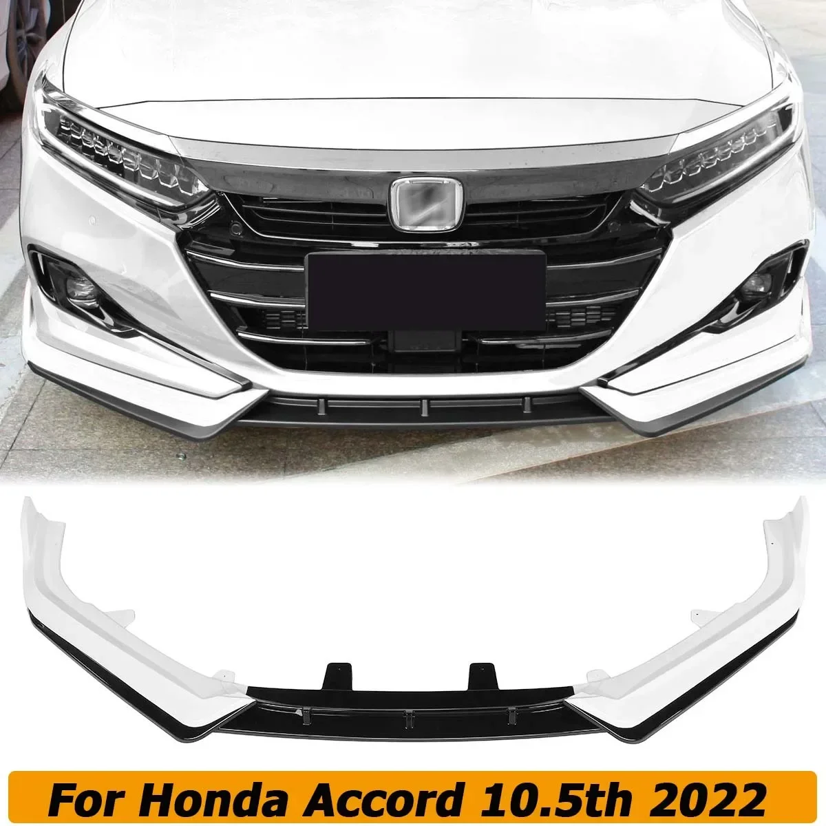 

Front Bumper Lip Spoiler For Honda Accord 10.5th 2021-2022 Splitter Diffuser Protector Deflector Guard Body Kit Car Accessories