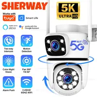 Tuya 5K 10MP WIFI cámara IP al aire libre 5G Wifi lente Dual cámara PTZ Onvif CCTV vigilancia AI seguimiento Alexa/cámara de seguridad con gafas