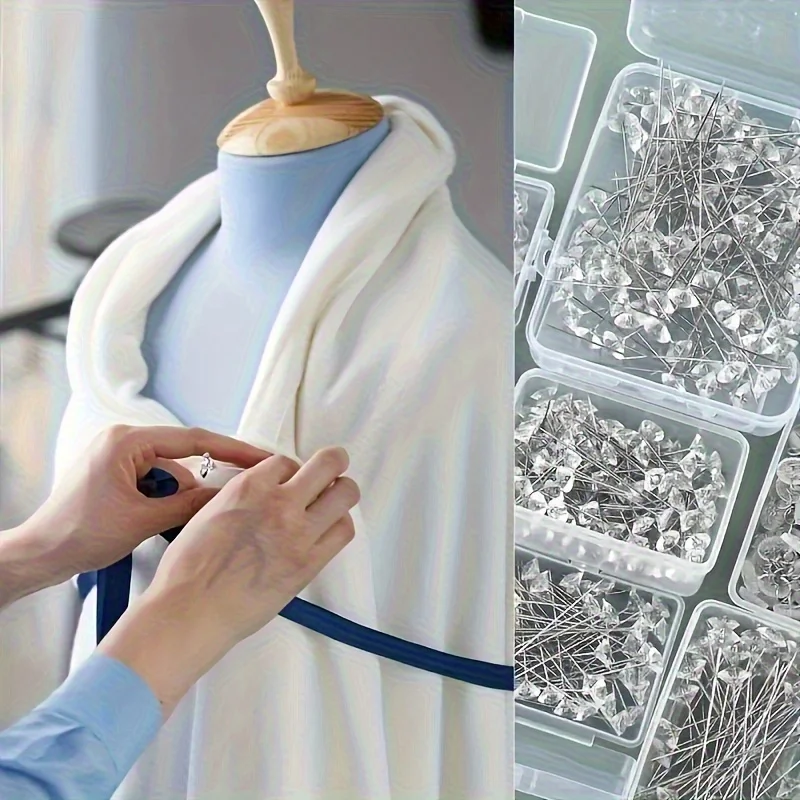 100 Stück Transparente Diamantnadeln 3,15 Zoll Klare Gerade Corsage-Bouquet-Diamantnadeln Hochzeits-Handgelenkblumen-Dekoration Bastelzubehör – Detail 6