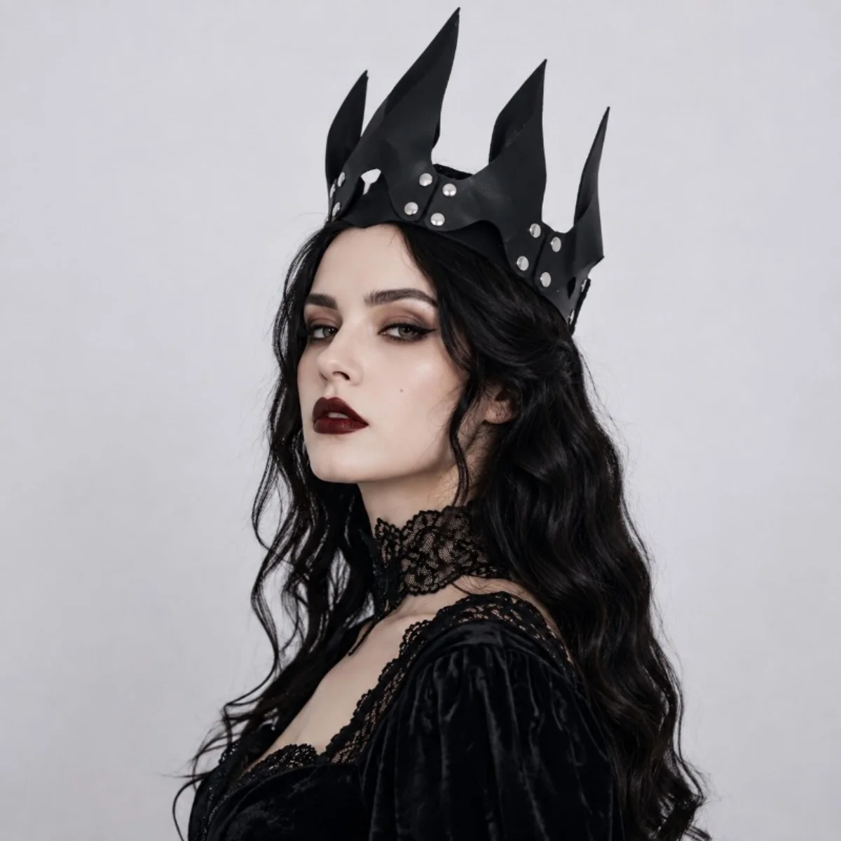 Halloween Women'S Flame Crown Headpiece, Gothic Devil Queen Costume Crown, Dark Punk Cosplay Dress-Up Party Role-Playing