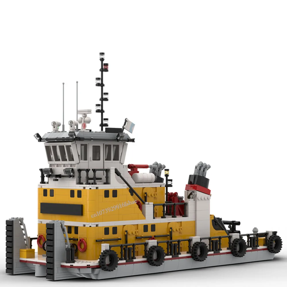 NEW 2454PCS Hot Selling Moc City Port Modular Pusher Barge Tug technology DIY creative ideas Children Toy birthday Gift Blocks