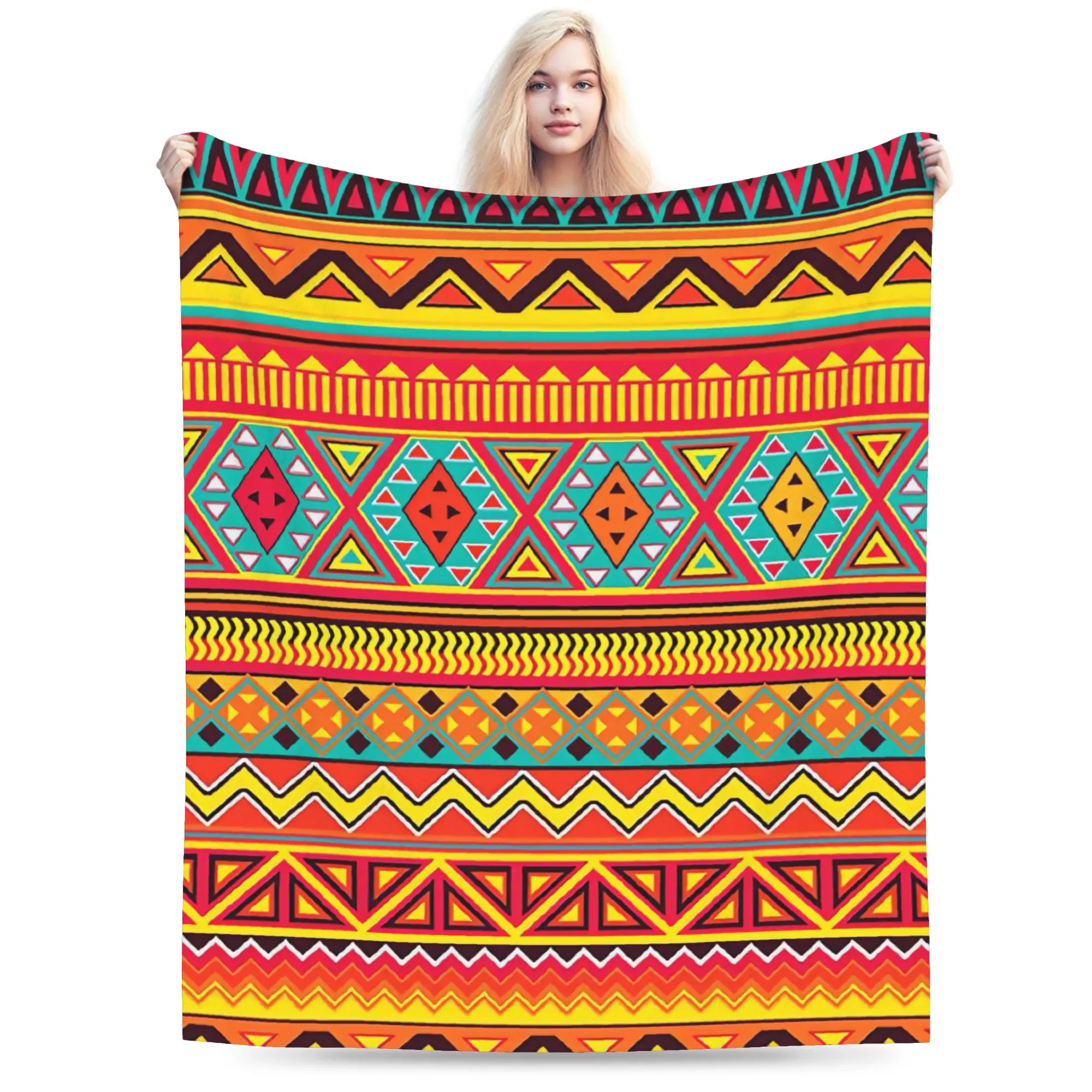 Vintage Tropical Sun Palm Tree Boho Soft Warm Blanket  Girls Boys Plush Throw Blanket Novelty Flannel Bedspread Sofa Bed Cover