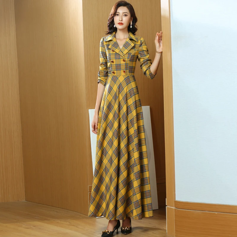 Yellow Plaid Maxi D… - image