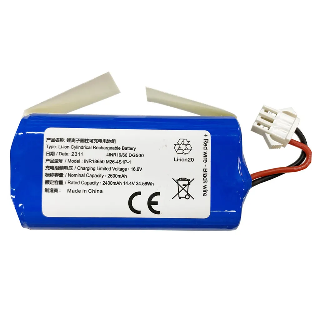 بطارية 14.4 فولت 2600 مللي أمبير في الساعة INR18650 DG500 لـ Conga 990 1090 Tesvor X500 Ecovacs Deebot N79 N79S DN622 Eufy RoboVac 11 11S RoboVac 30