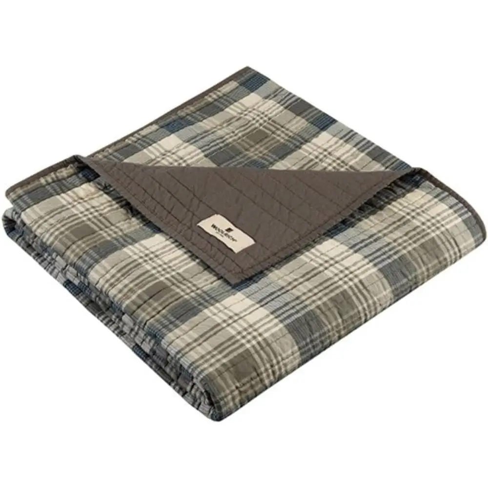 

Woolrich Luxury Quilted Throw - Cabin Liestyle, Patchwork with Moose Design All Season, Lightweight and Breathable Cozy Bedding