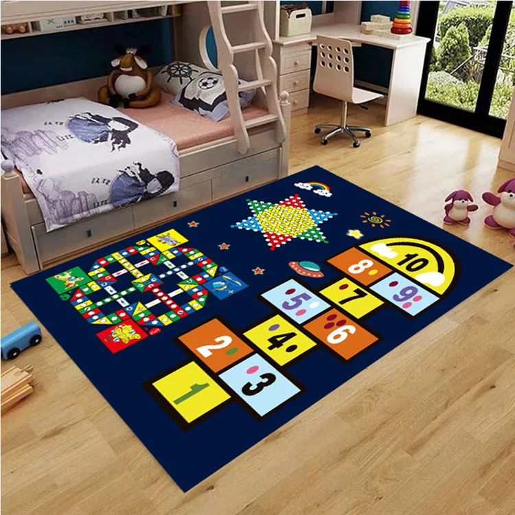 Cartoon Puzzle Parent-child Game Sports Hopscotch Carpet Bedroom Room Kindergarten Children Crawling Mat Girl Bedroom Decor Rug