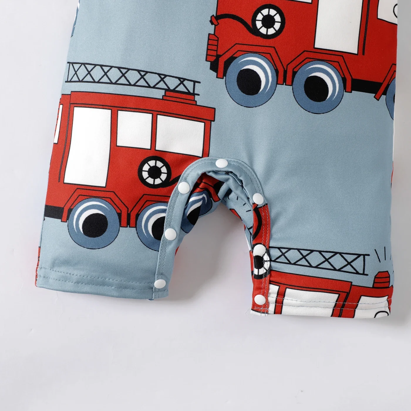 PatPat Baby Boy Allover Fire Engine Print Short-sleeve Romper Suitable for Summer Season Soft and Comfortable