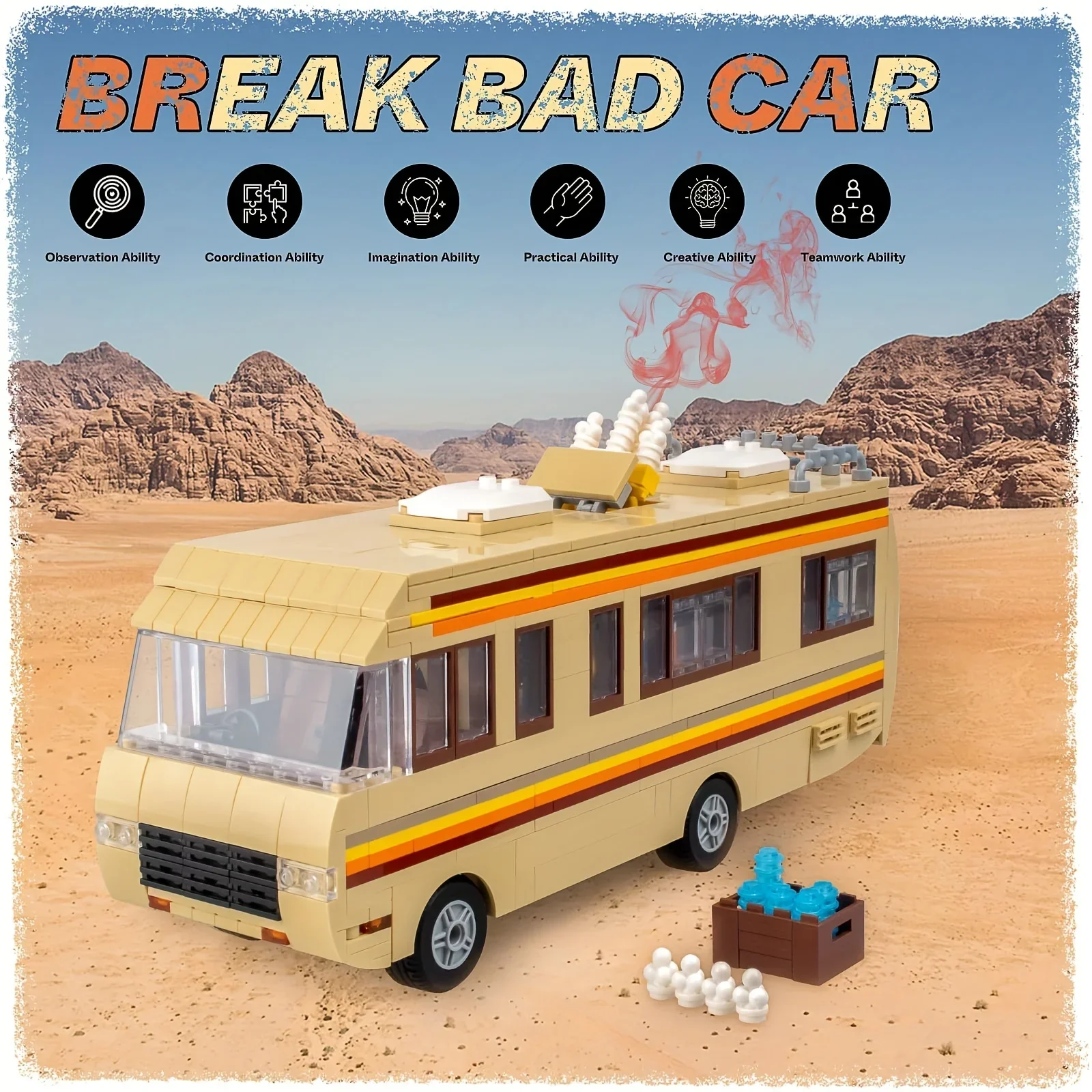 MOC Break Bad RV Building Blocks Kit Creative Van House Camper Toys Building Blocks DIY Building Set Vehicle Toy for Kids Adults