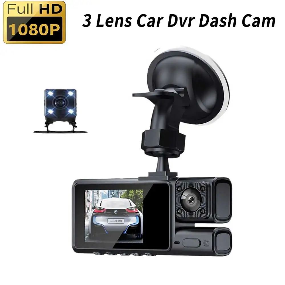 

3 Channel WIFI Car DVR HD 1080P 3-Lens Inside Vehicle Dash CamThree Way Camera DVRs Recorder Video Registrator Dashcam Camcorder