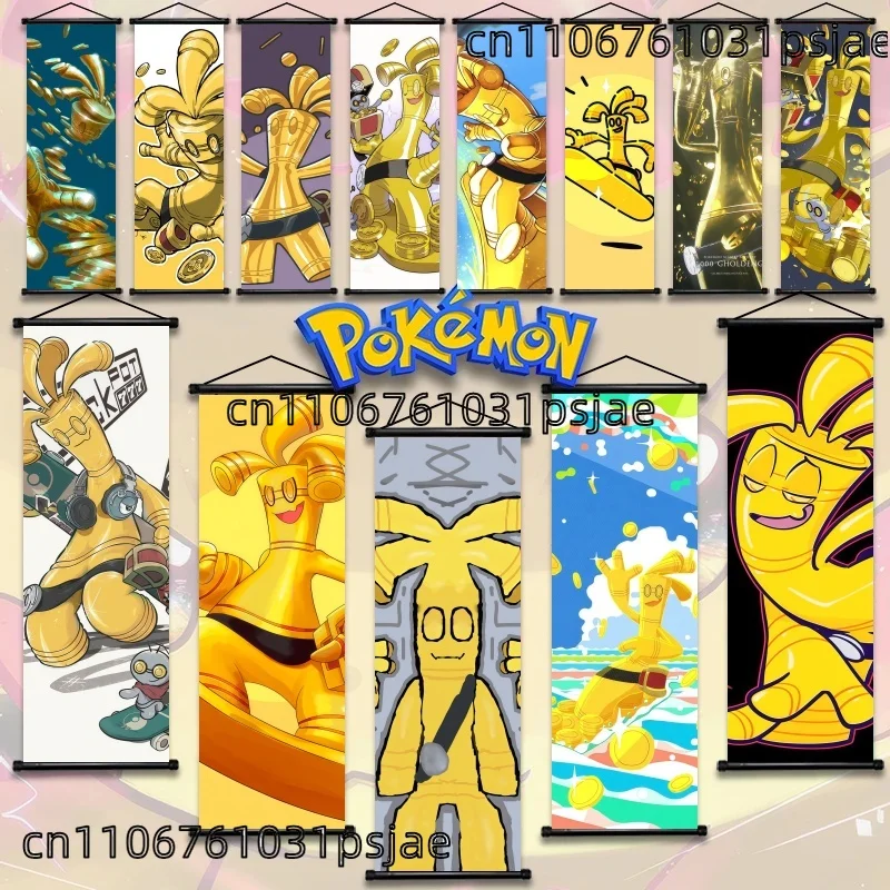 

Gorgeous Gholdengo Pokémon Scroll Wall Hanging - Infuse Your Space with The Shimmering Aura of Treasure - Themed Pokémon