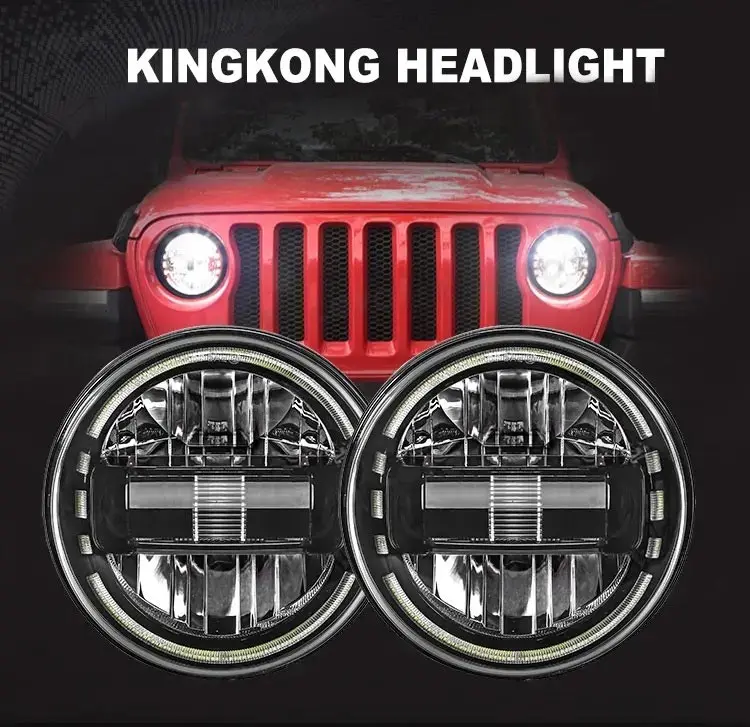 

7 inch jeep Wrangler JK headlights LED King Kong Headlights Wrangler modified LED headlights Suitable for JEEP