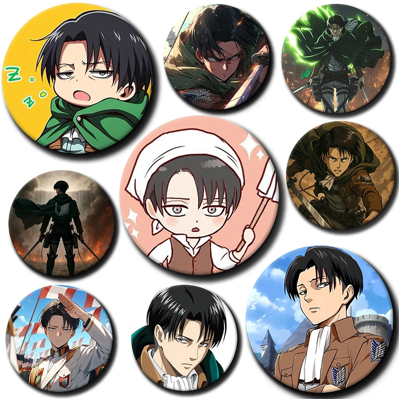 Cartoon Character Levi Ackerman Button Pin Badge Anime Levi Ackerman Brooch Creative Badge for Backpack Clothes Decoration Gift