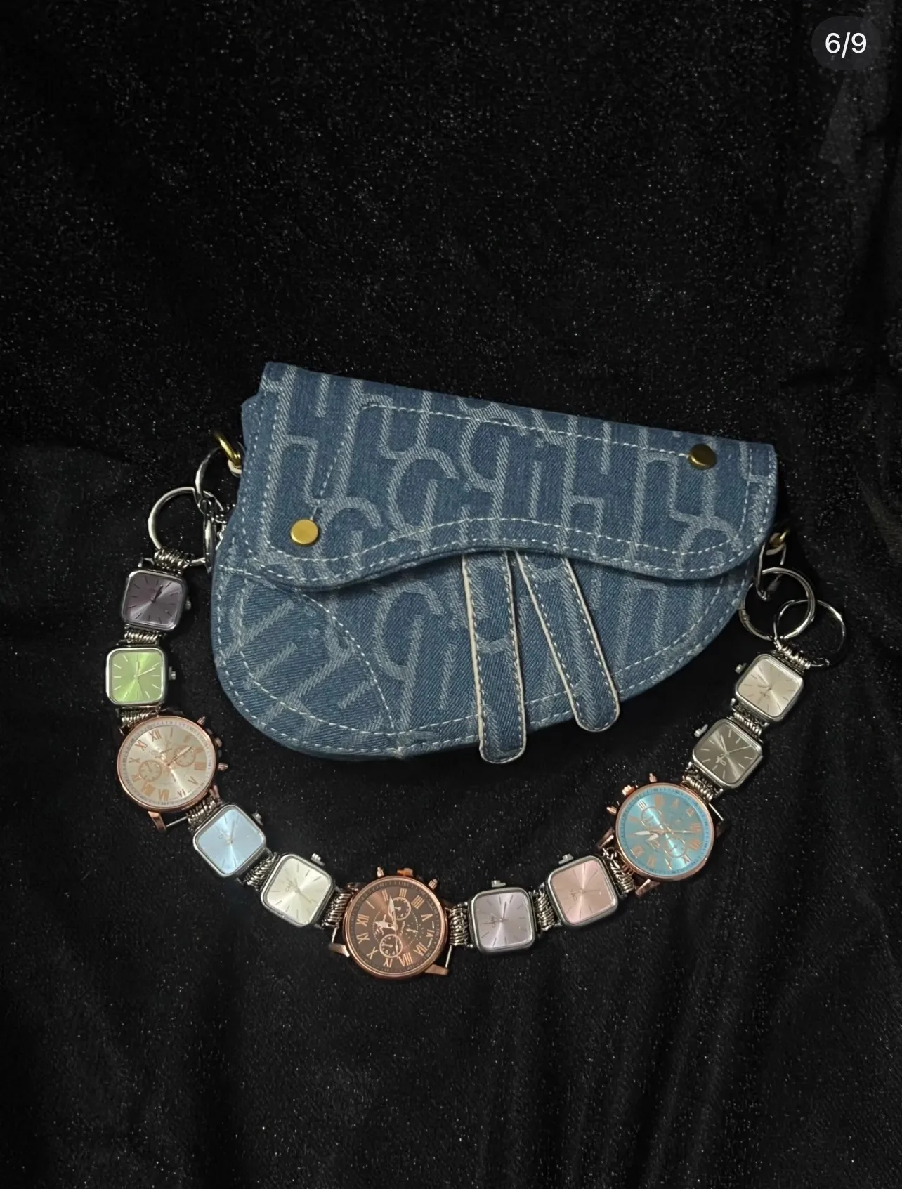 

Персонализированная седельная сумка с буквенным принтом, сделай сам, часы с ремешком, женская сумка на плечо, дорожная сумка почтальона, джинсовая сумка