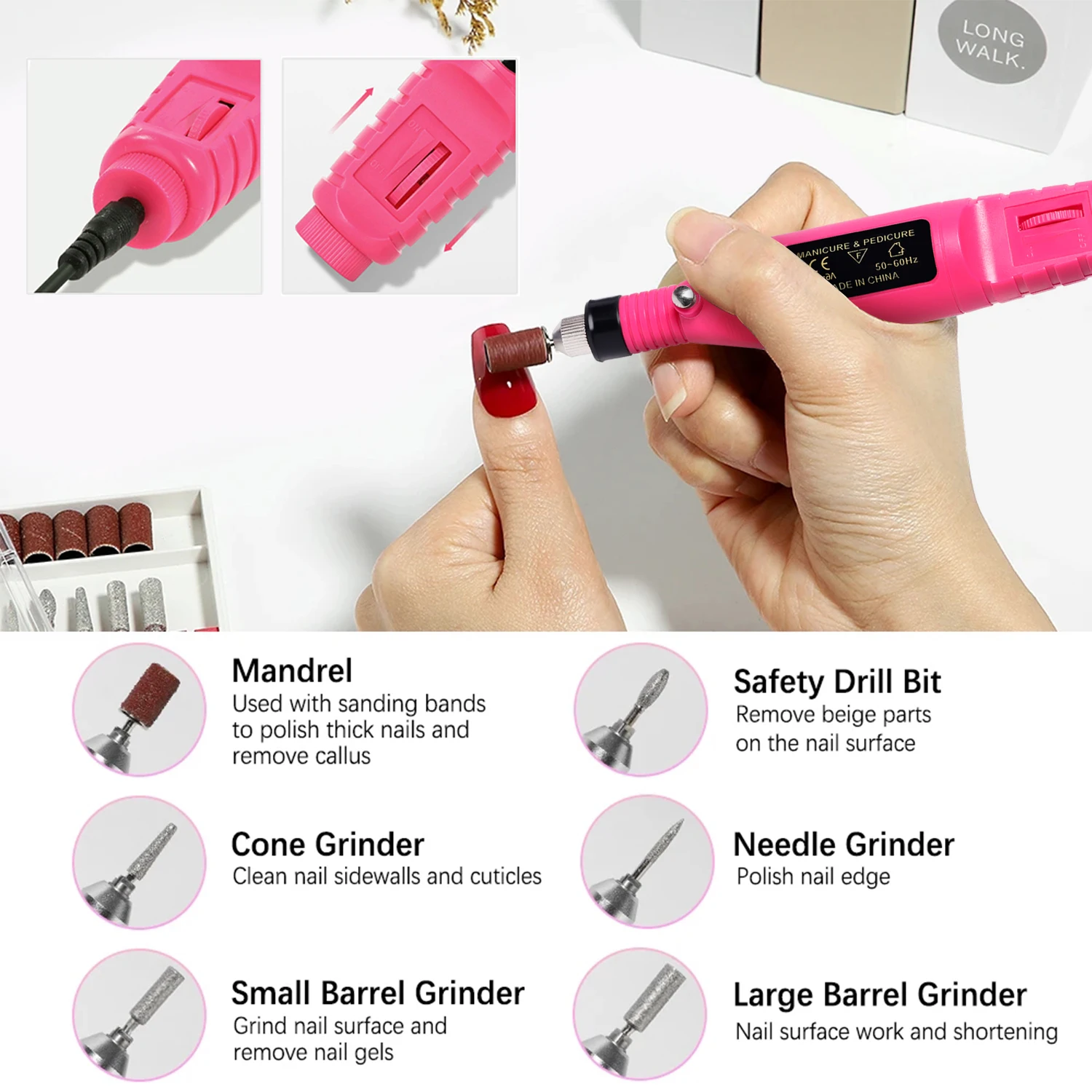 Portable Professional Electric Nail Drill Machine Manicure Tools Pedicure Drill Set Family Nail File Nail Drill Equipment