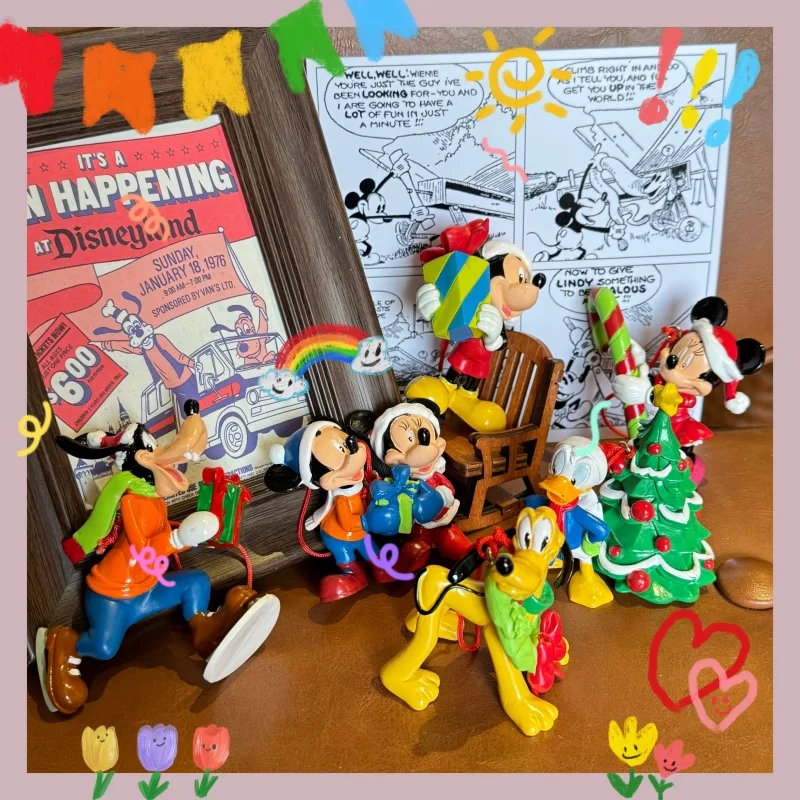 Disney Mickey Mouse Action Figures Kids Cartoon Classic Toy Model Doll Home Decor Christmas Tree Pendant Accessories Gift view 3