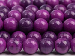 Sugilite Purple Rain Flower Jades Loose Beads Round Shape Size Options 4/6/8/10/12mm for Jewelry Making